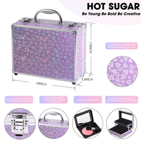 Contents of Hot Sugar Makeup Kit including eye shadows and lipsticks
