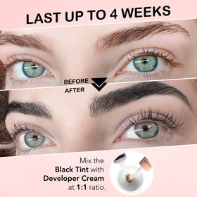 Contents of Lomansa Lash Color Kit including developer cream and gloves