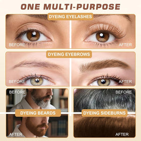 Contents of WEILNELL Eyelash & Eyebrow Color Kit including gloves and brush