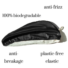 Cool Mom's Closet Black Silk Hair Wrap in lifestyle setting