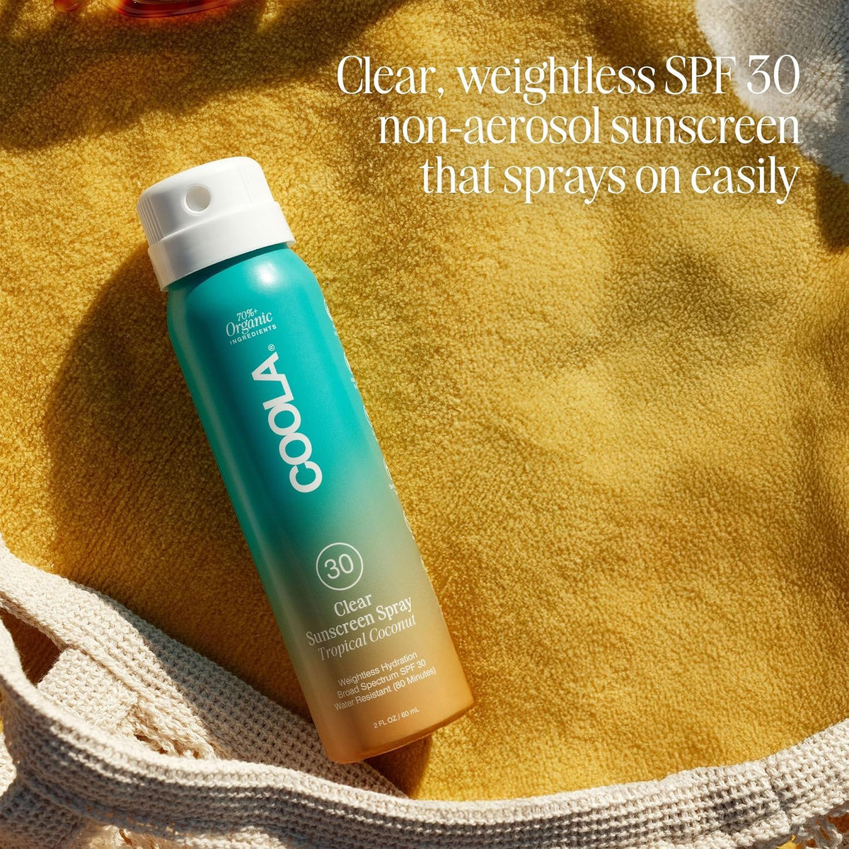 COOLA Clear Sunscreen Spray SPF 30, side view