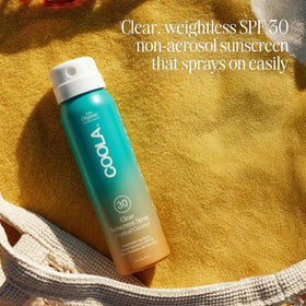 COOLA Clear Sunscreen Spray SPF 30, side view