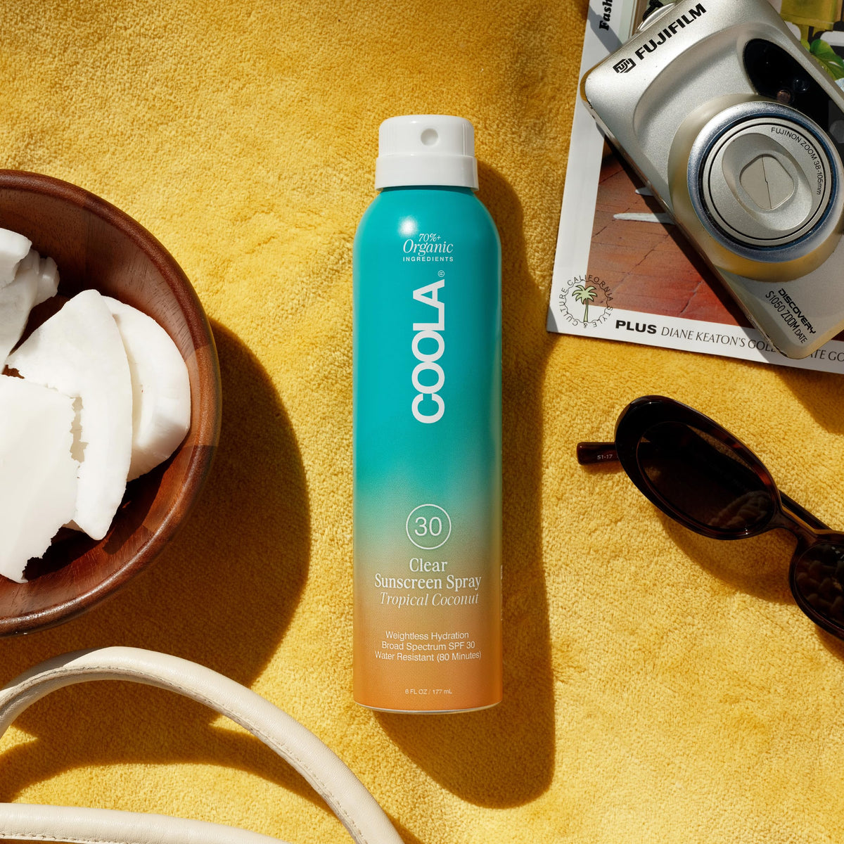 COOLA Clear Sunscreen Spray SPF 30 Tropical Coconut ingredients list