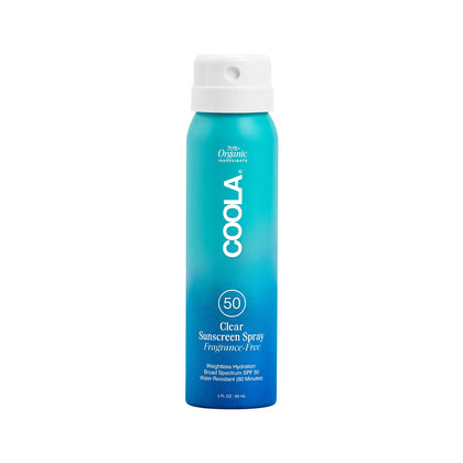 COOLA Clear Sunscreen Spray SPF 50 bottle front view