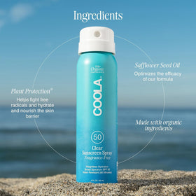 COOLA Clear Sunscreen Spray SPF 50 packaging details