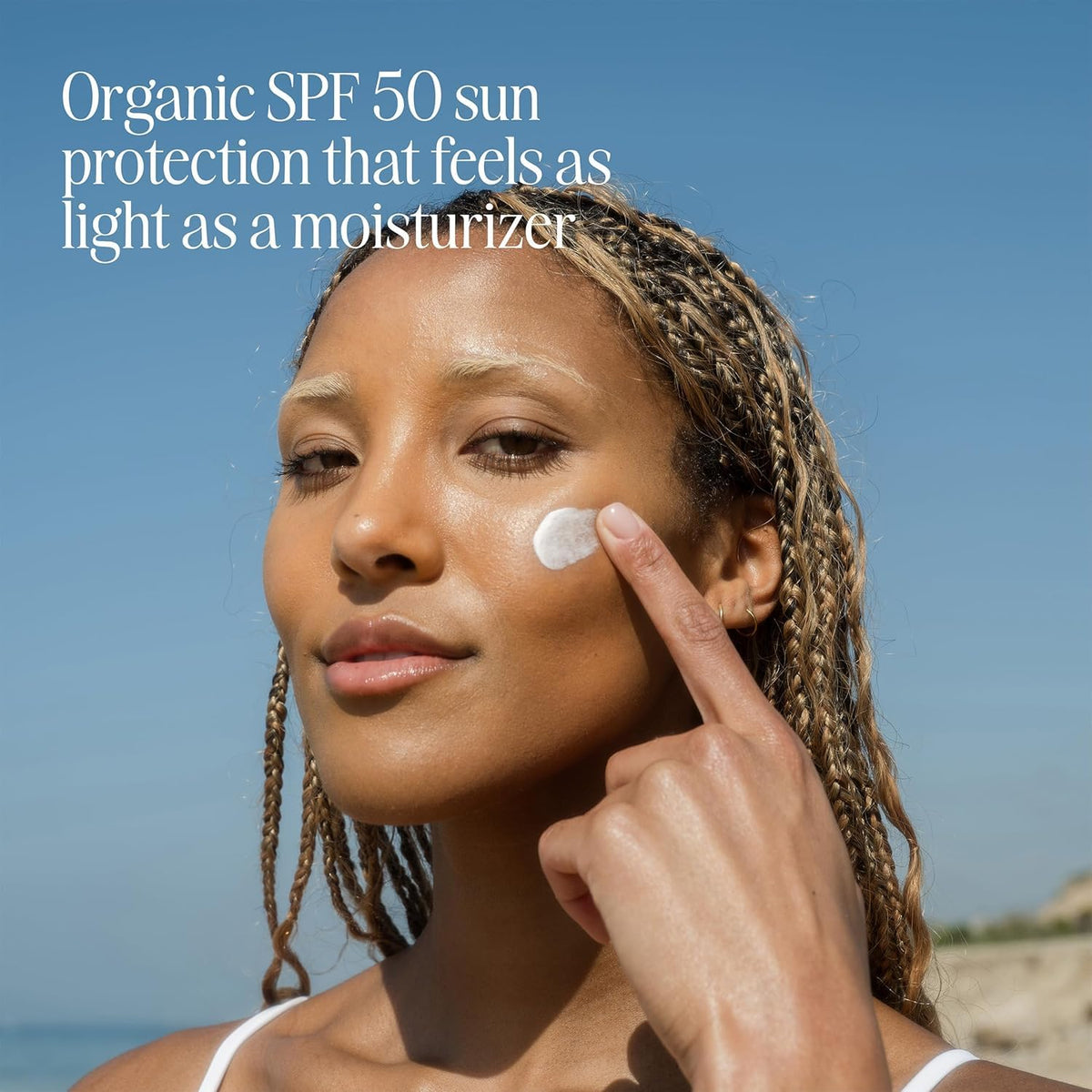 COOLA Face Sunscreen SPF 50 Lotion back view with ingredient list