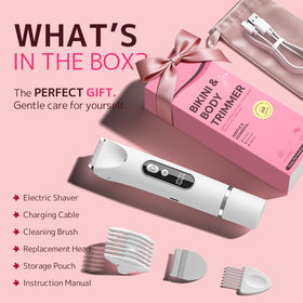 CoolHair Bikini Trimmer being used on legs in the shower