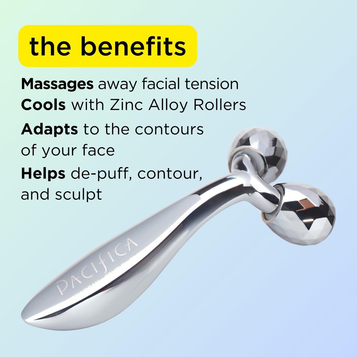 Cooling dual zinc alloy rollers of Pacifica face roller