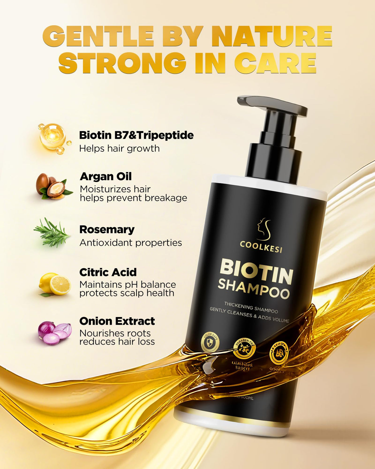 COOLKESI Biotin Conditioner applied to hair