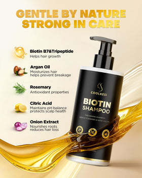 COOLKESI Biotin Conditioner applied to hair