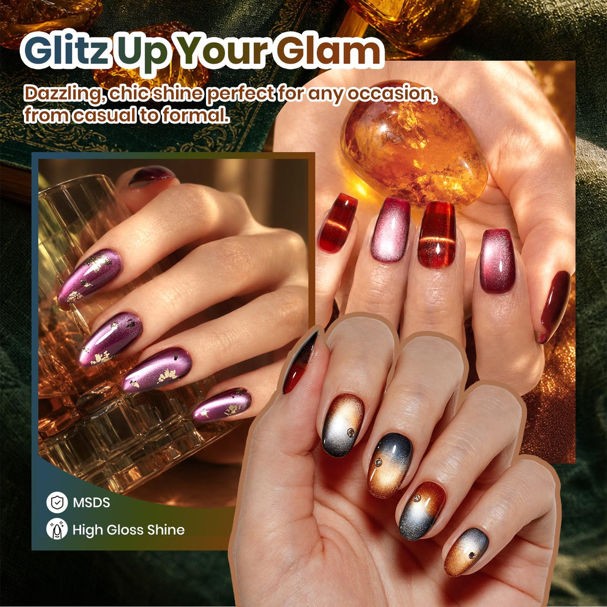 copper amber beetles Cat Eye Gel Nail Polish in packaging