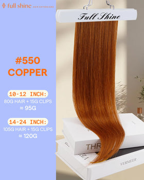 Copper tone visual guide for Full Shine hair extensions