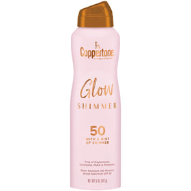 Coppertone Glow Shimmering Sunscreen Spray SPF 50 bottle front view