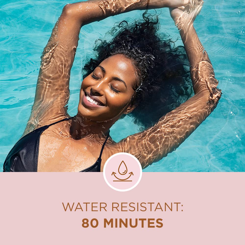 Coppertone Glow with Shimmer sunscreen on skin