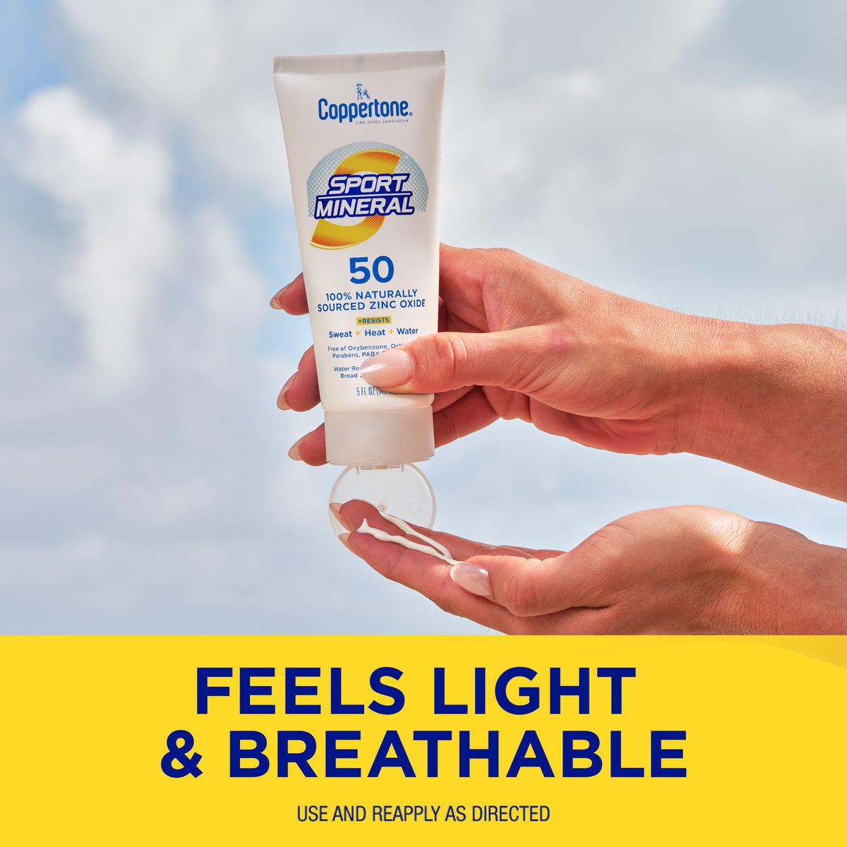 Coppertone Sport Mineral Sunscreen Lotion SPF 50 200g texture close-up