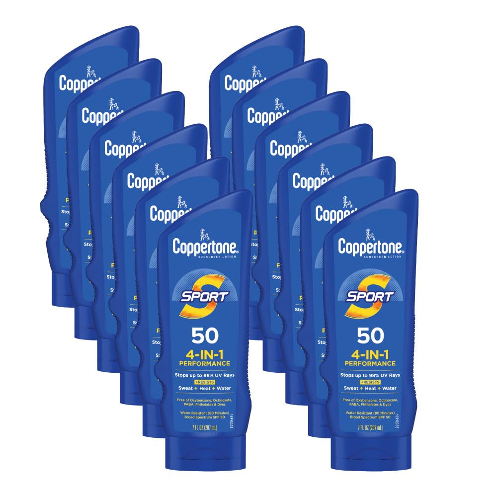 Coppertone SPORT Sunscreen Lotion SPF 50, 7 fl oz bottle front view