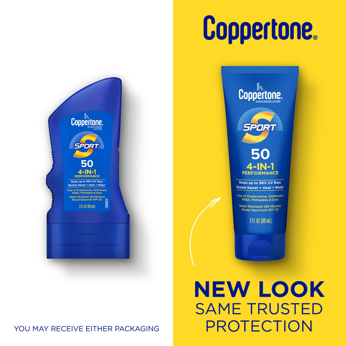 Coppertone Sport Sunscreen Lotion SPF 50 bottle side view