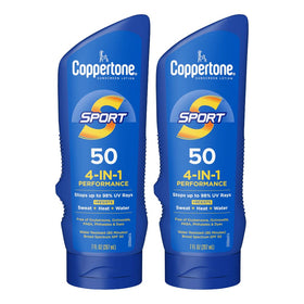Coppertone SPORT Sunscreen Lotion SPF 50 front view of both bottles
