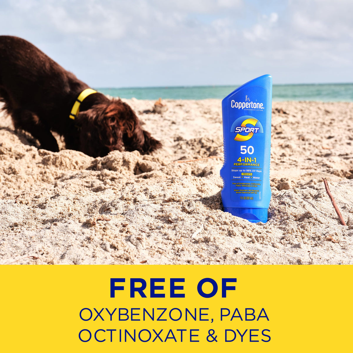 Coppertone SPORT Sunscreen Lotion SPF 50 pack dimensions