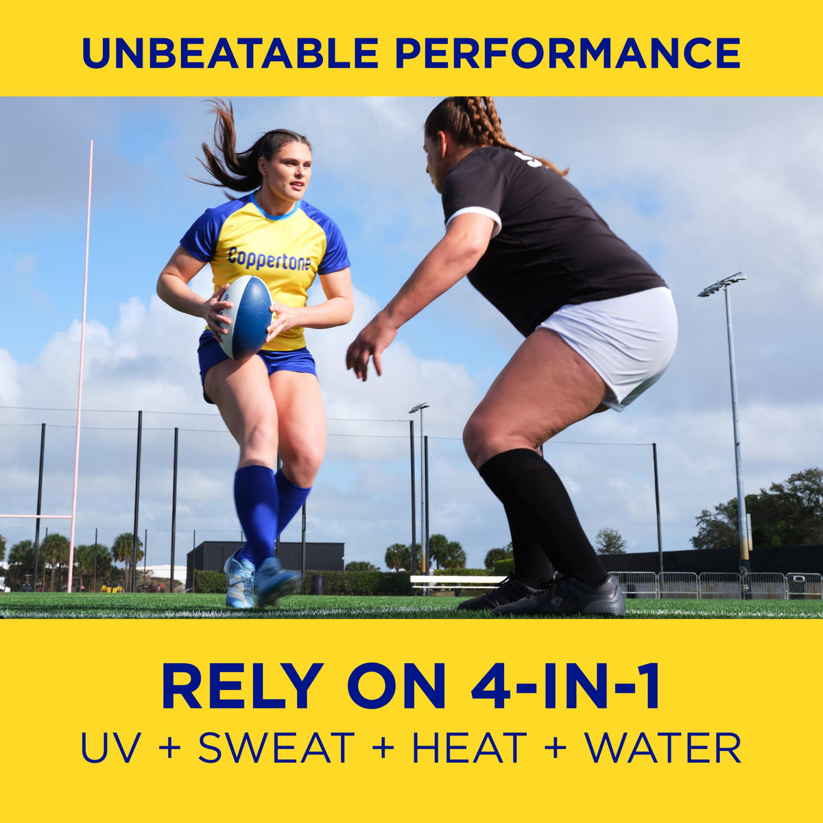 Coppertone Sport Sunscreen Spray in use during outdoor activity