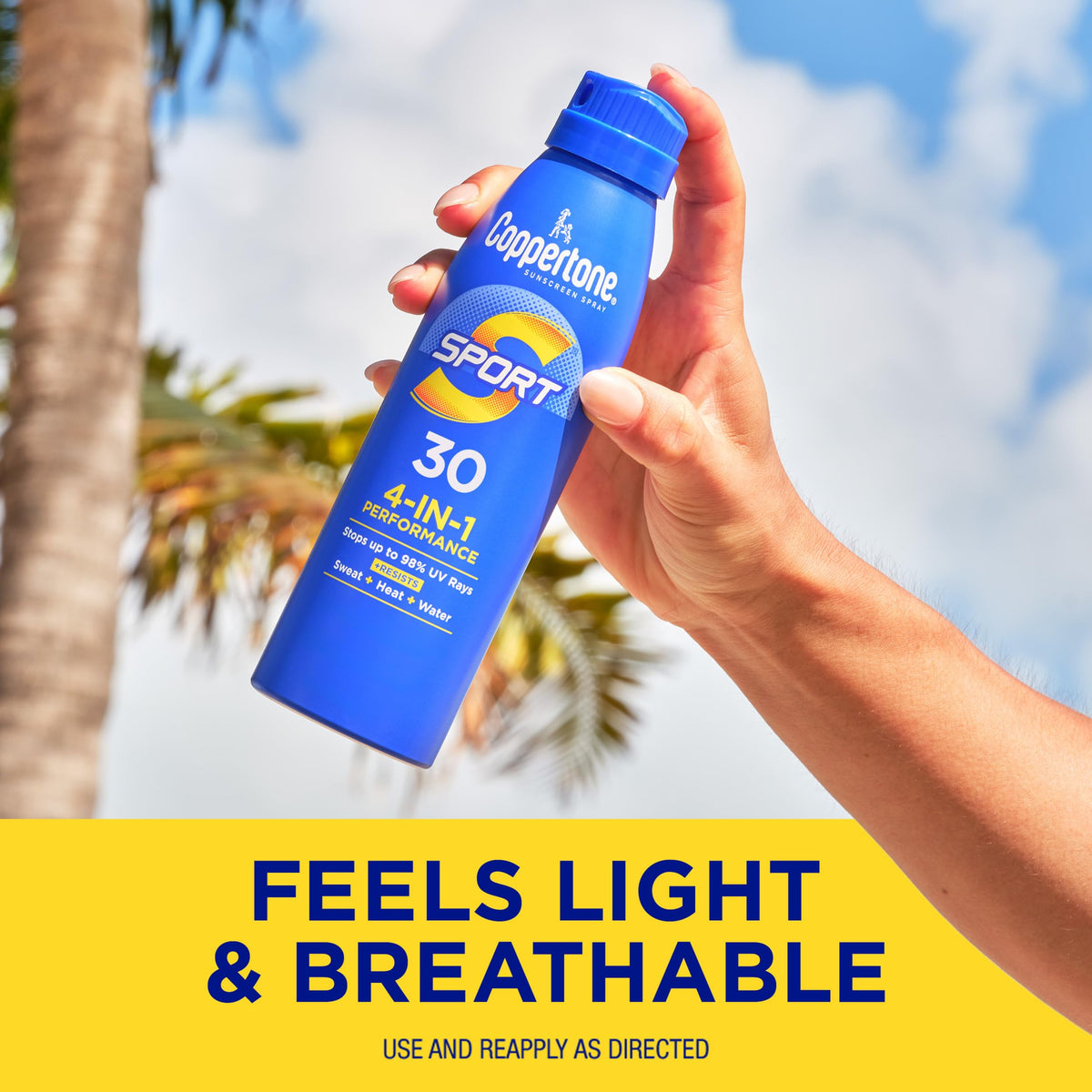 Coppertone Sport Sunscreen Spray packaging details