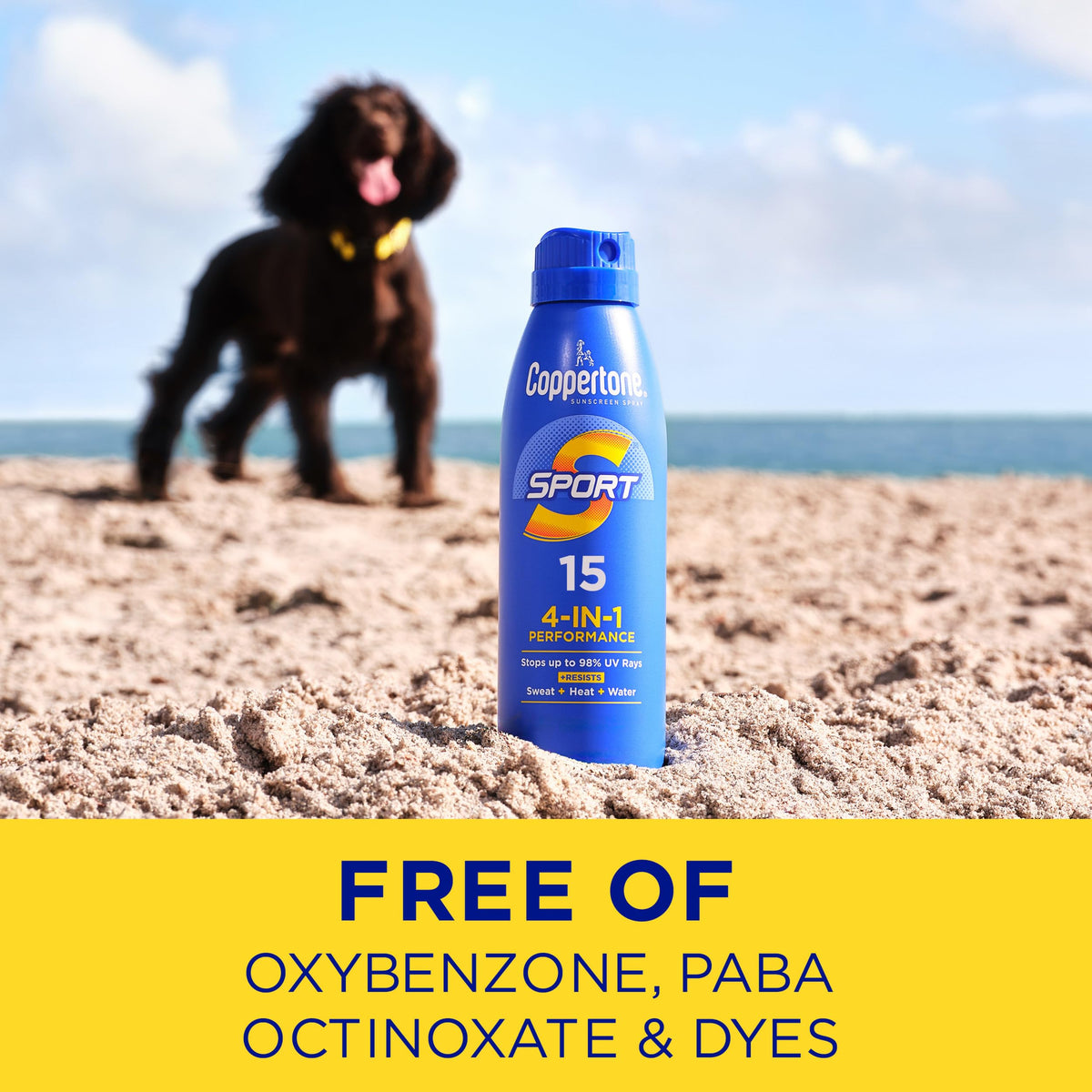 Coppertone Sport Sunscreen Spray SPF 15 close-up of nozzle