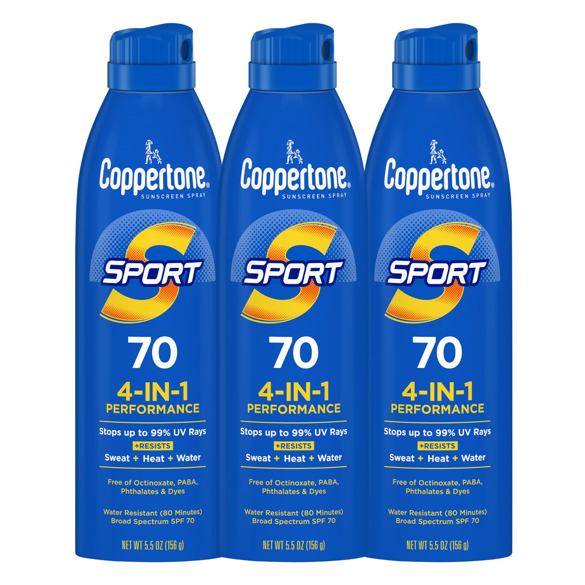Coppertone SPORT Sunscreen Spray SPF 70 front view