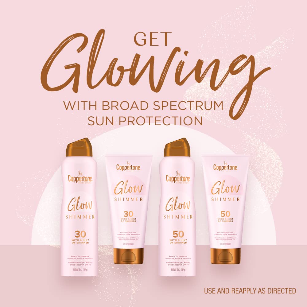Coppertone sunscreen with shimmer in outdoor setting