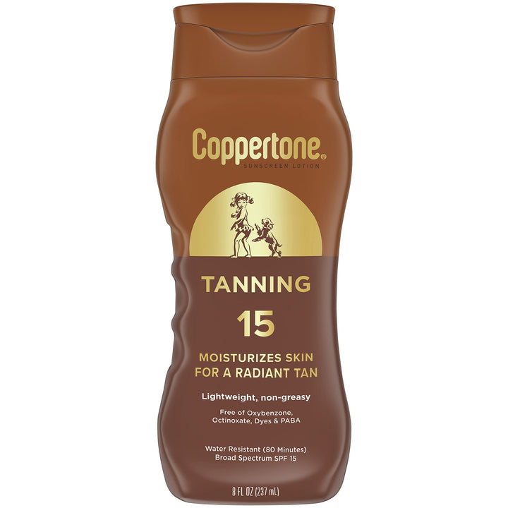Coppertone Tanning Sunscreen Lotion SPF 8, 8 FL OZ front view
