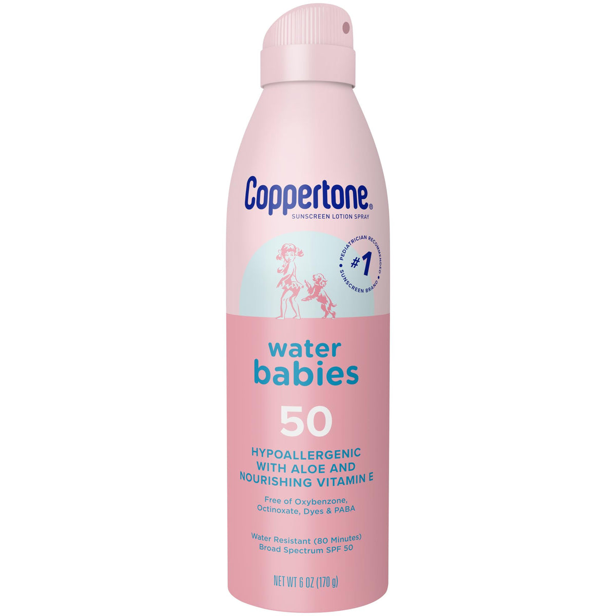 Coppertone WaterBabies Baby Sunscreen Spray SPF 50 front view