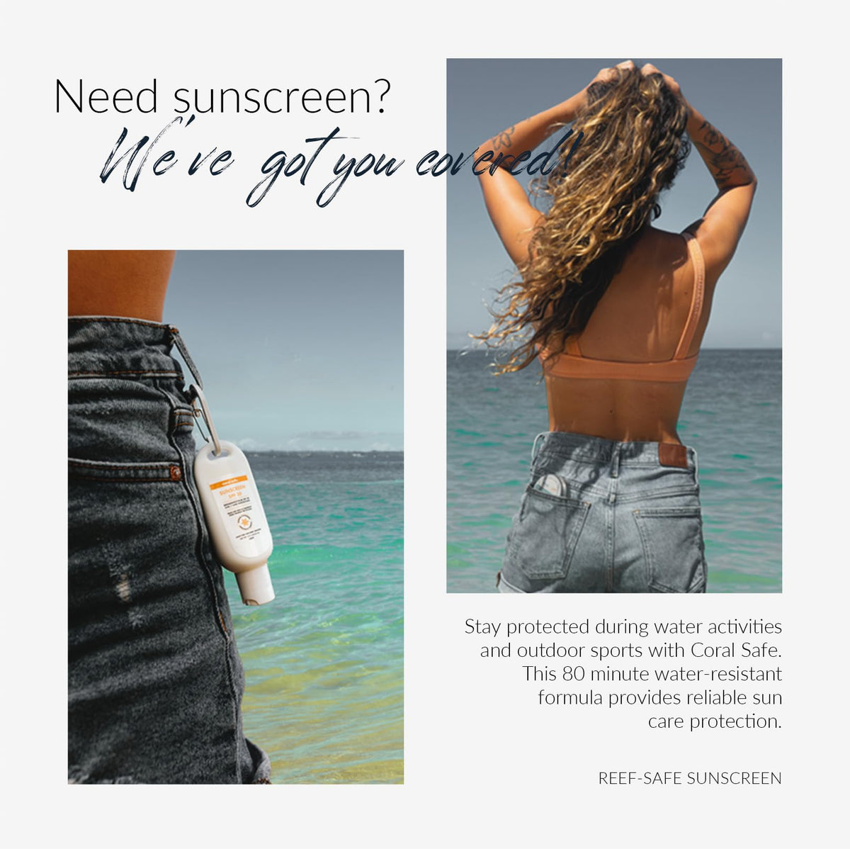 Coral Safe Sunscreen Lotion SPF 30 with water-resistant label
