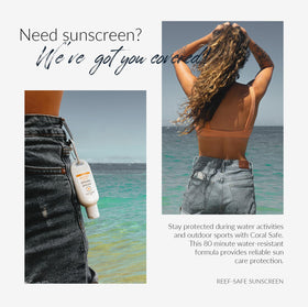 Coral Safe Sunscreen Lotion SPF 30 with water-resistant label
