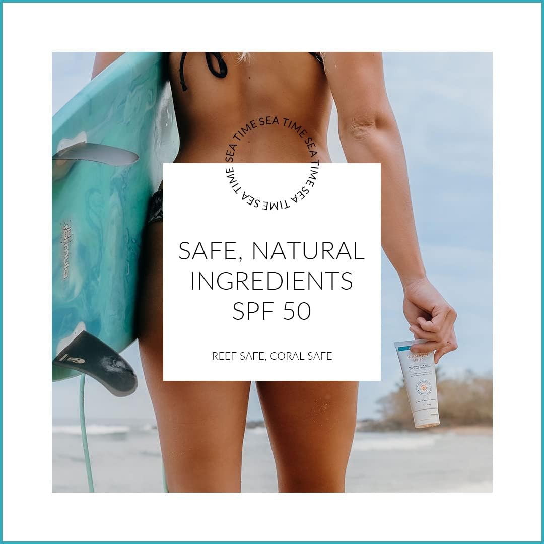 Coral Safe Sunscreen Lotion SPF 50 back view with label