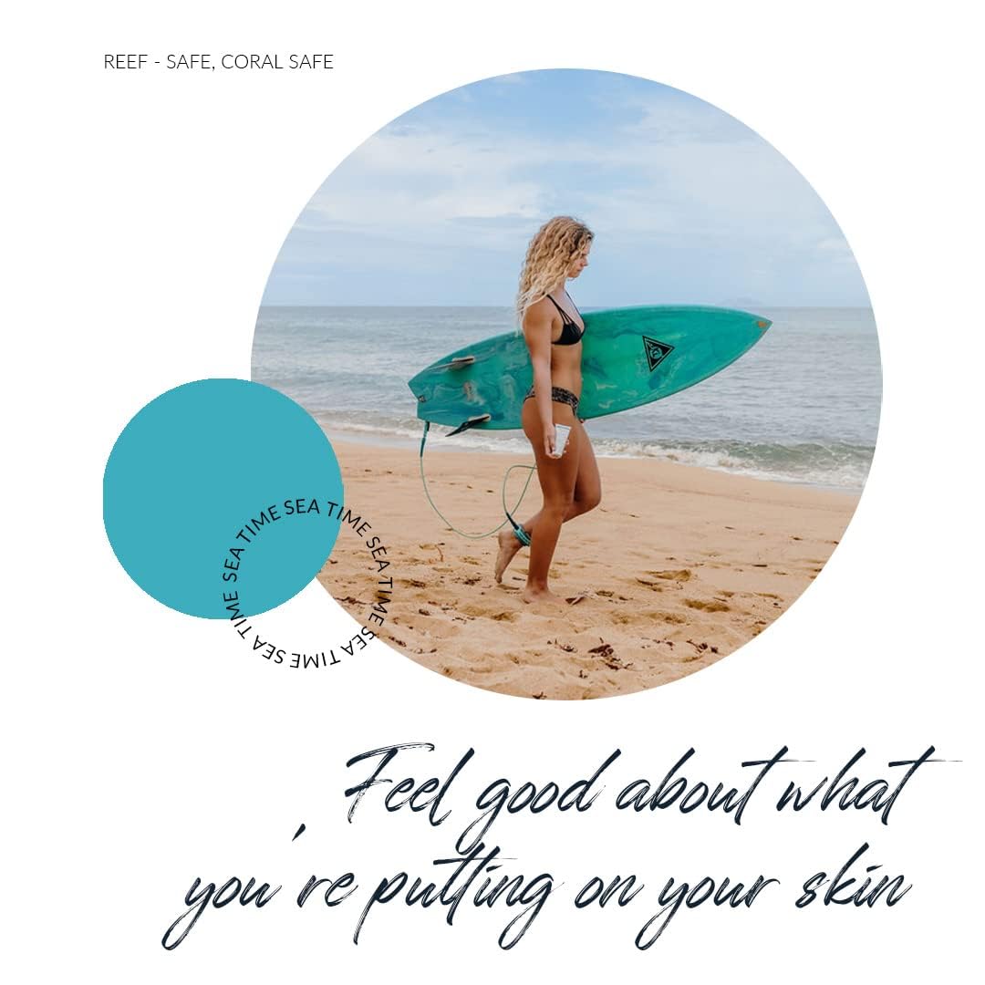Coral Safe Sunscreen Lotion SPF 50 on beach towel