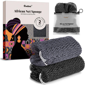 CORATED African Net Sponge front view with textured nylon mesh