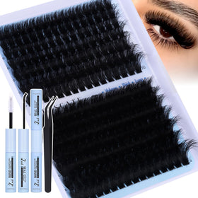 CORUSCATE Lash Clusters Kit 160D+260D front view with various lash lengths