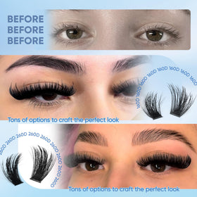 CORUSCATE Lash Clusters Kit 160D+260D packaging showing included lash bond and seal