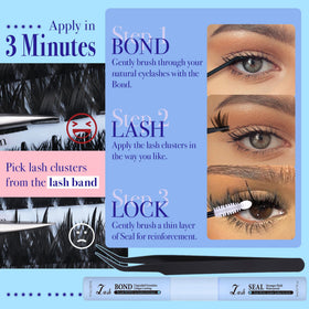 CORUSCATE Spiky Lash Clusters Kit with all components laid out