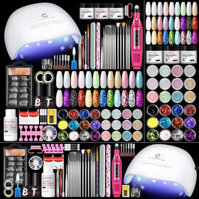 COSCELIA 58PCS Acrylic Nail Kit front view with all components