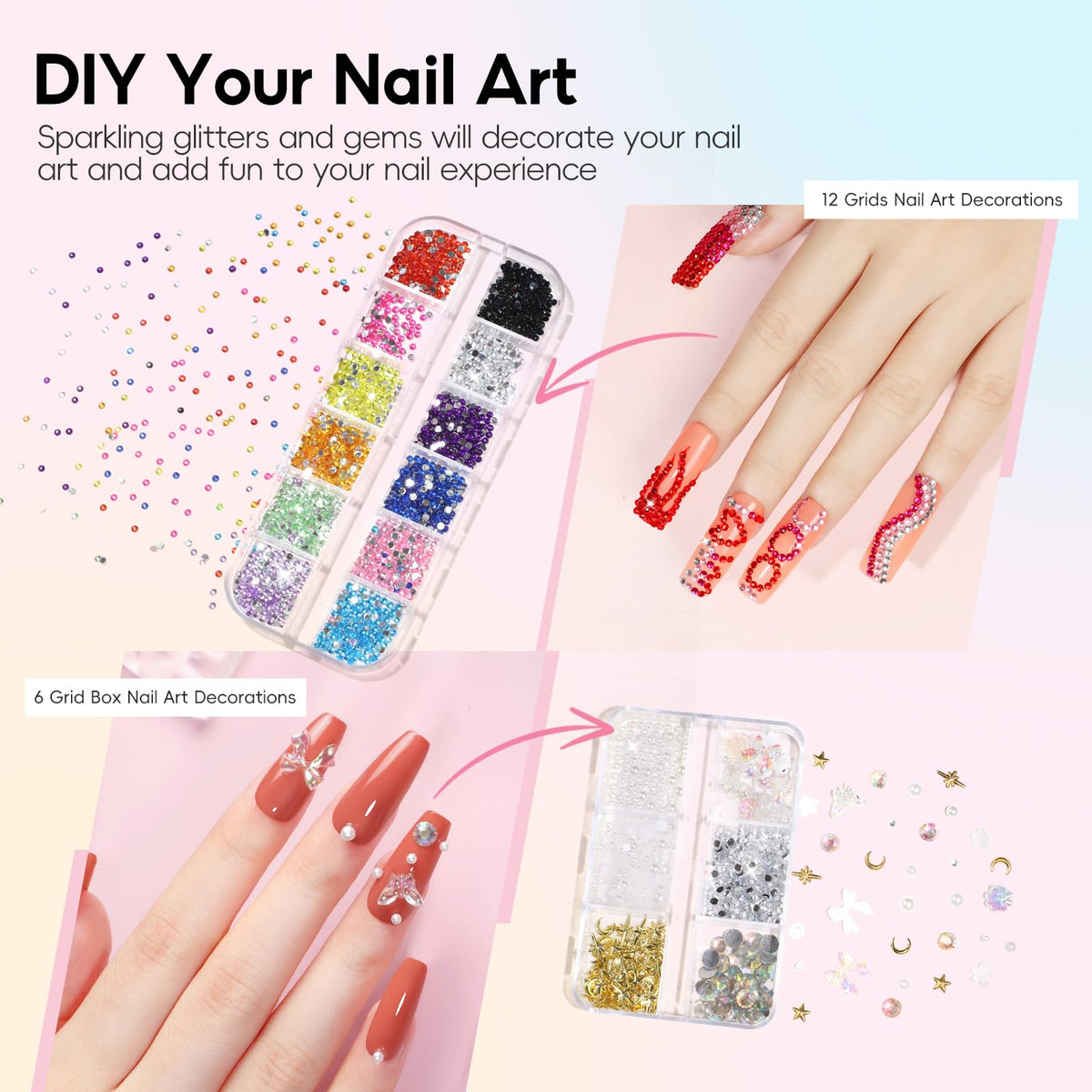 COSCELIA acrylic nail designs created using the kit