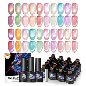 COSCELIA Cat Eye Gel Nail Polish Set with 20 colours front view