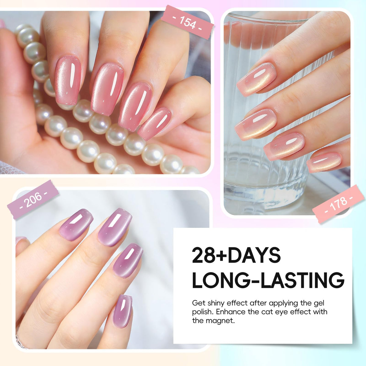COSCELIA Cat Eye Gel Nail Polish vibrant shades display