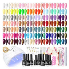 COSCELIA Gel Nail Kit with 55 colours and UV light