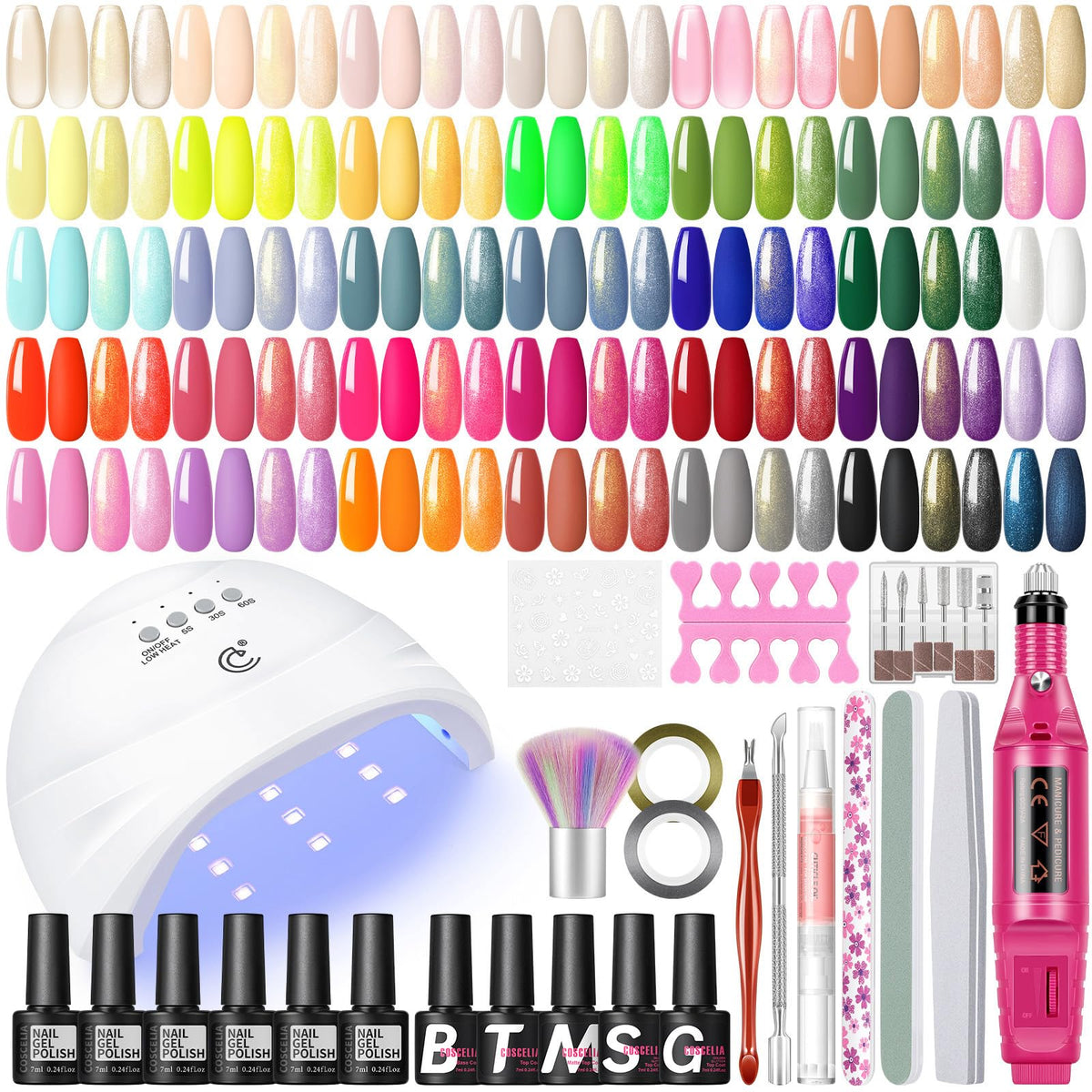 COSCELIA Gel Nail Polish Kit with 35 colours and UV light