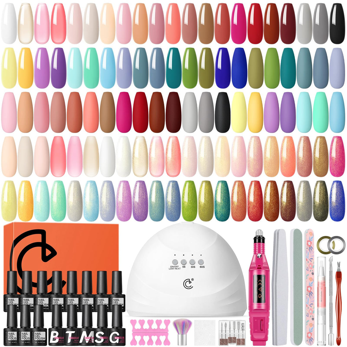COSCELIA Gel Nail Polish Kit with 35 colours and UV light