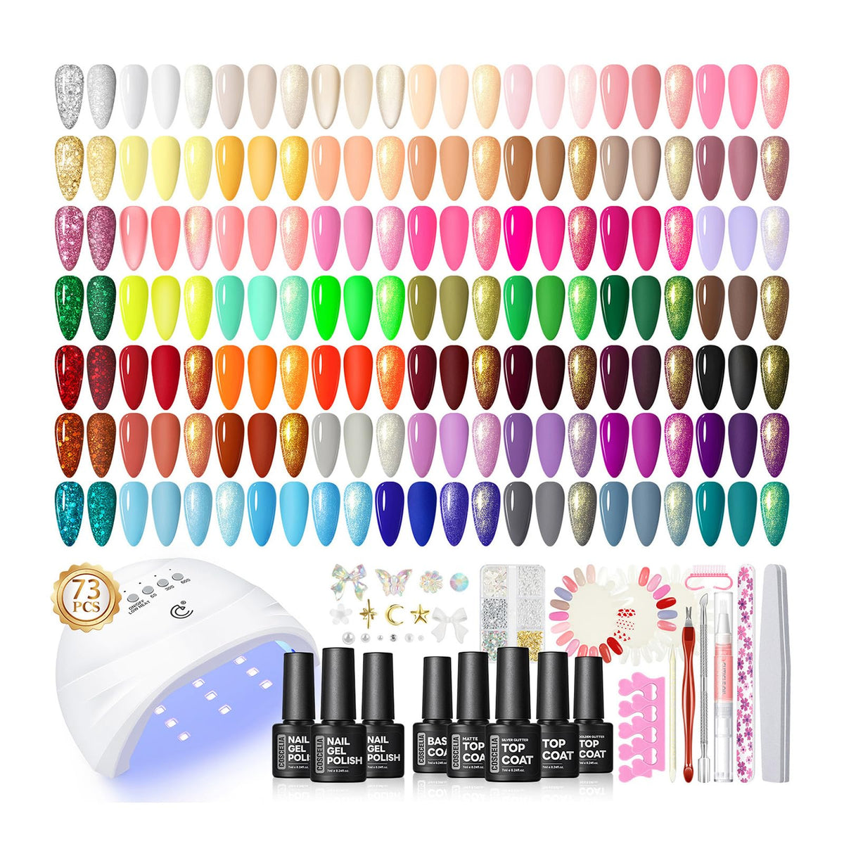 COSCELIA Gel Nail Polish Kit with UV light and 55 colours