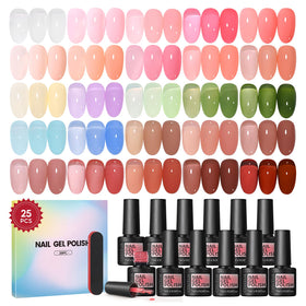 COSCELIA Jelly Gel Polish Set 25pc in fall colours front view