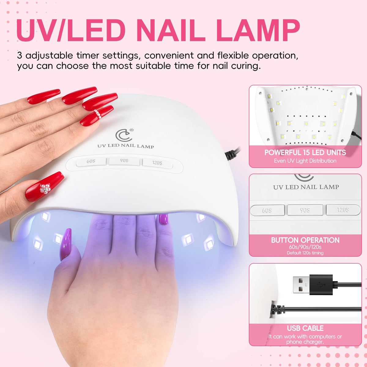 COSCELIA USB nail lamp for curing gel nails