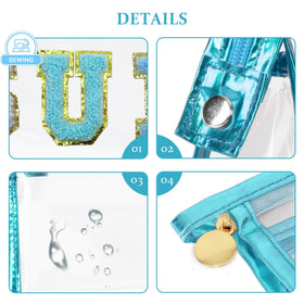 COSHAYSOO Clear Sunscreen Makeup Bag on a beach towel