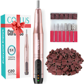 COSLUS C20 Cordless Nail Drill front view with bits